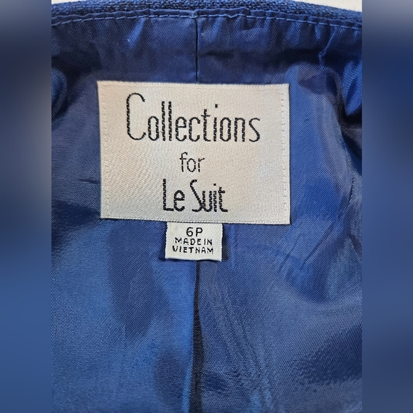 Vintage Collections For Le Suit Womens 6P 3 Button Blue Blazer - Picture 4 of 9